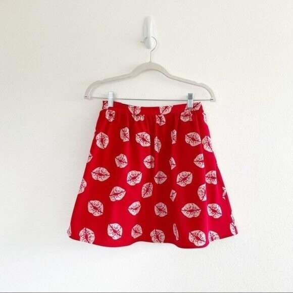 Sam Edelman X Revolve 90's Inspired Lips Novelty Print Full Mini Skirt Size 2 - Picture 3 of 14